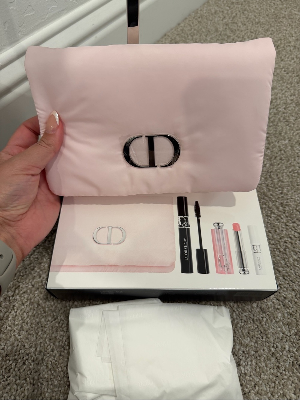 Dior Light Pink CD Logo Cosmetic Clutch